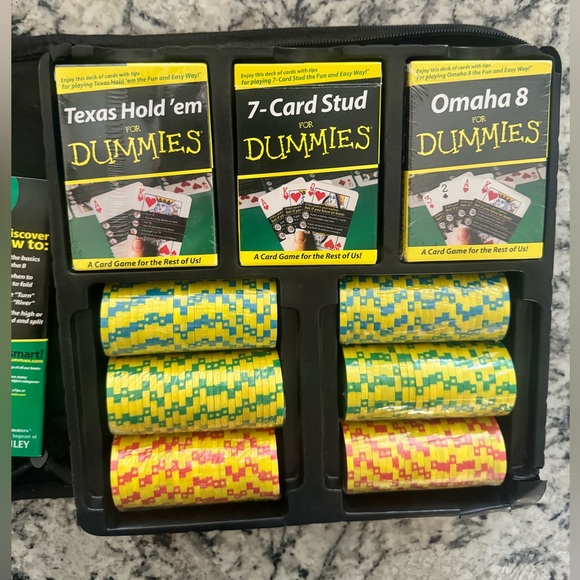 Poker Set For Dummies with Rule Books: Texas Hold'em 7-Card Stud Omaha 8 - Picture 2 of 15
